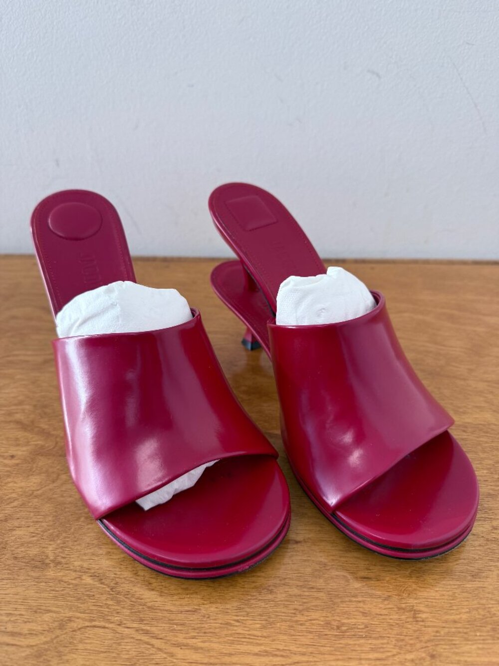Jacquemus Les Doubles Mules Red Size 41 Heeled Sandals With Box Dust Bags